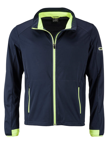 Men’s Sports Softshell Jacket - Navy/Bright-yellow