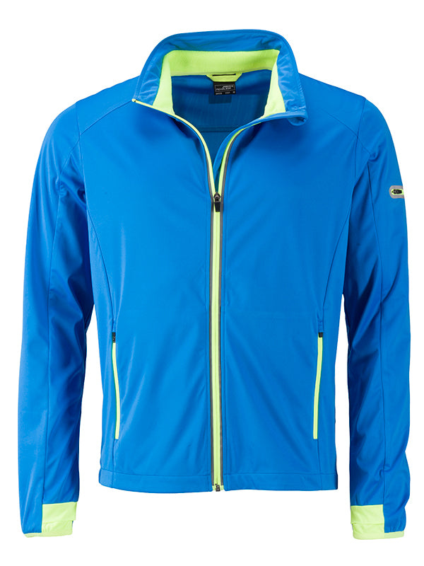 Men’s Sports Softshell Jacket - Bright-blue/Bright-yellow