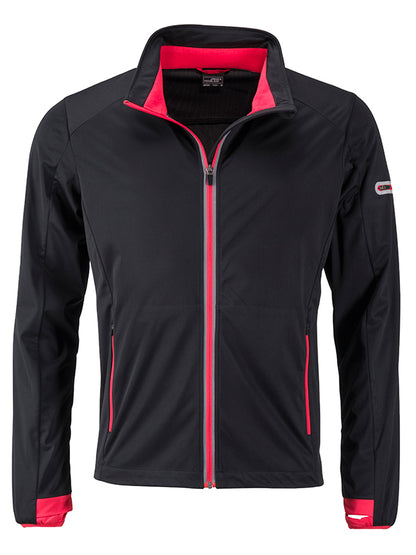 Men’s Sports Softshell Jacket - Black/Light-red