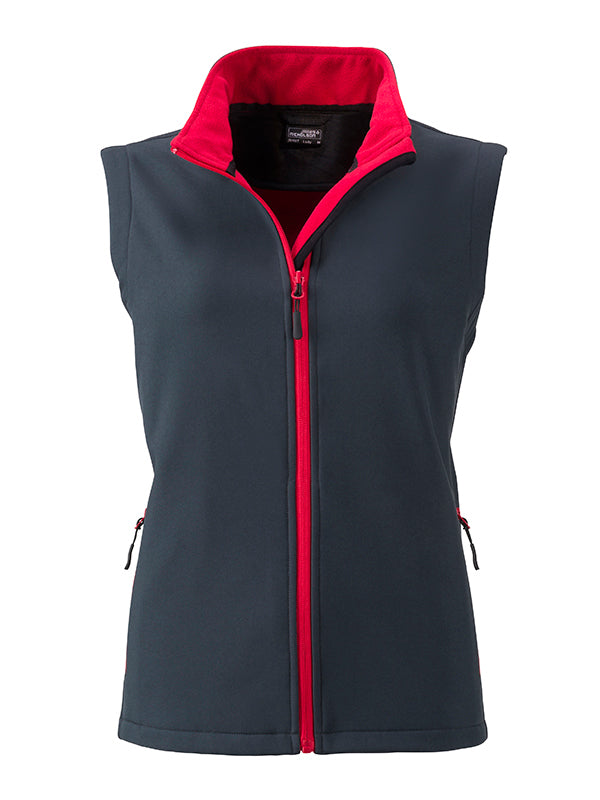 Ladies´ Promo Softshell Vest - Iron-grey/Red
