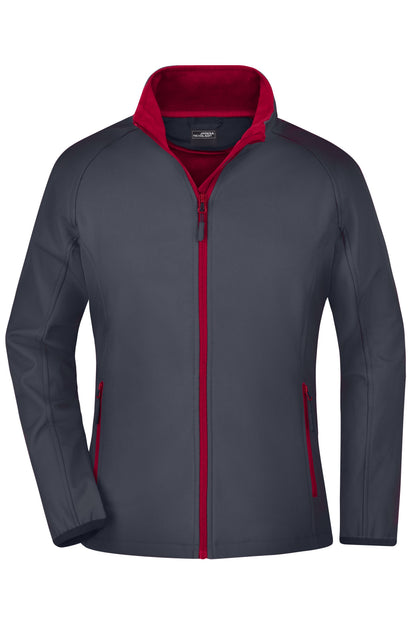 Ladies’ Promo Softshell Jacket - Iron-grey/Red