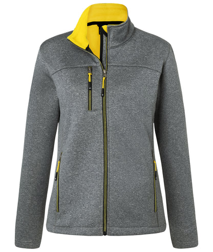 Ladies´ Softshell Jacket - Dark-melange/Yellow