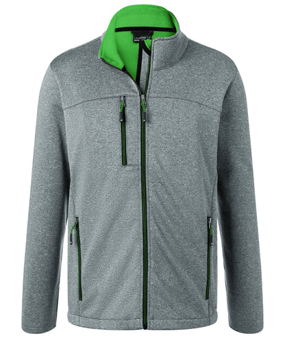 Men´s Softshell Jacket - Dark-melange/Green