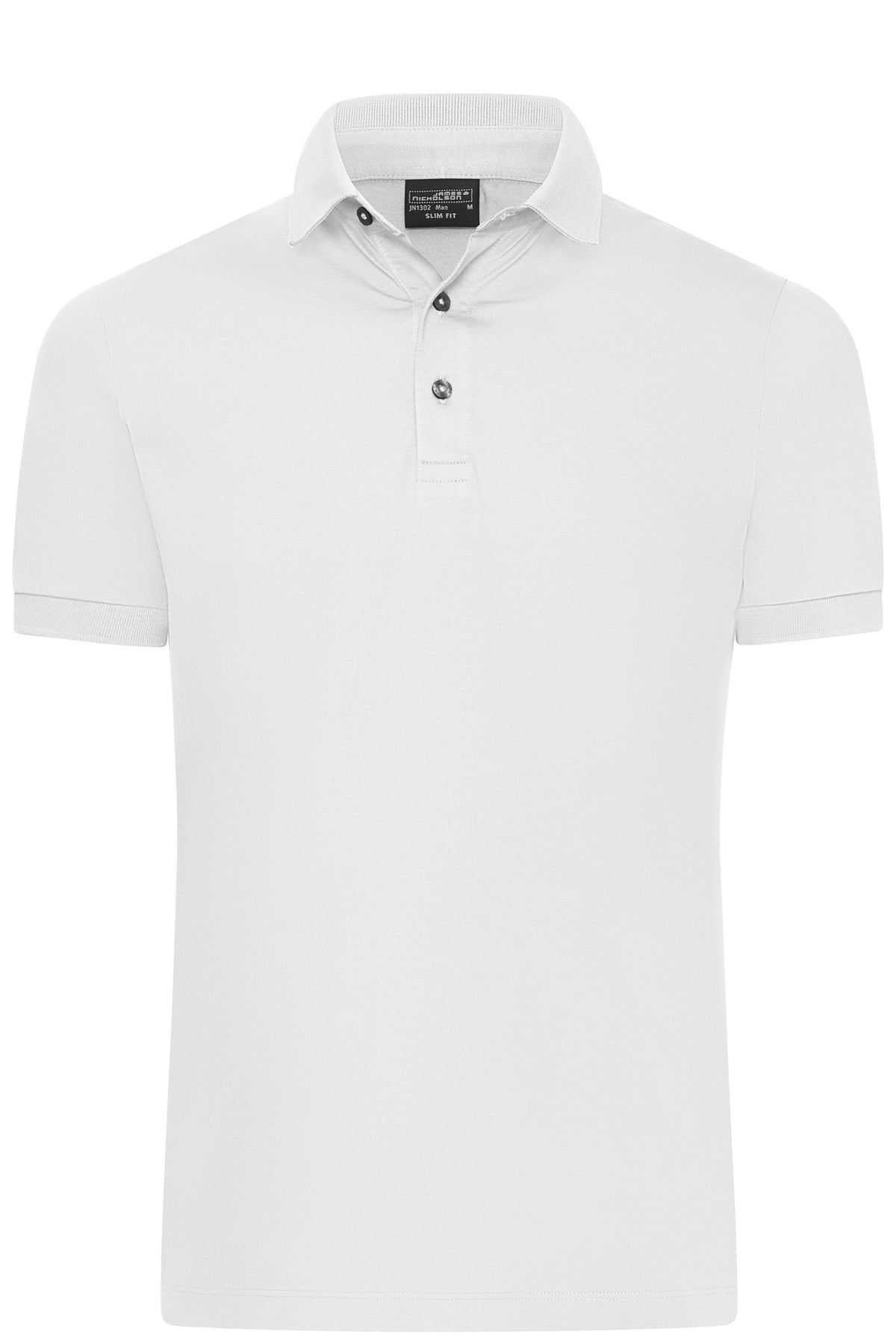 Men´s Mercerised Polo Slim Fit - White