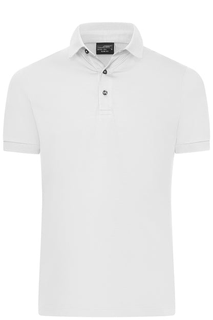 Men´s Mercerised Polo Slim Fit - White