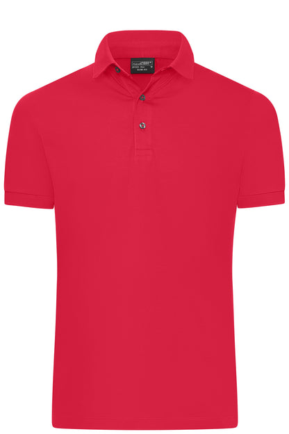 Men´s Mercerised Polo Slim Fit - Light Red