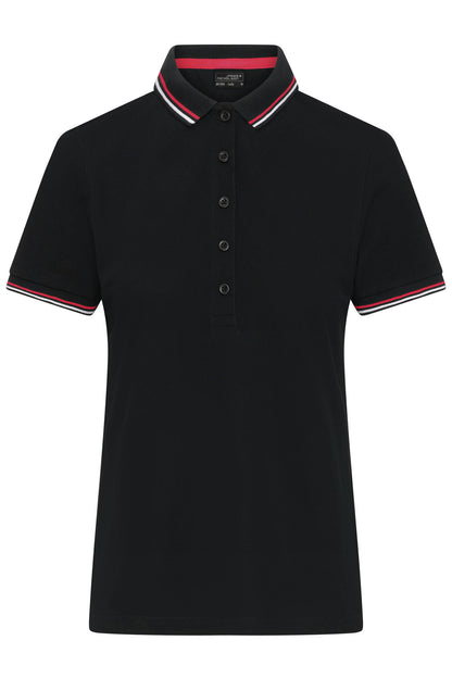 Ladies Polo - Black/White/Red
