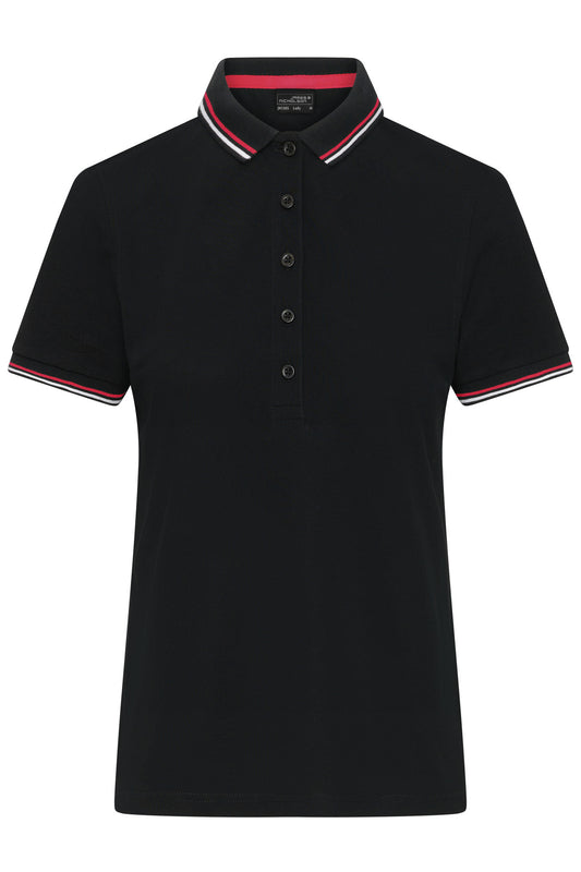 Ladies Polo - Black/White/Red