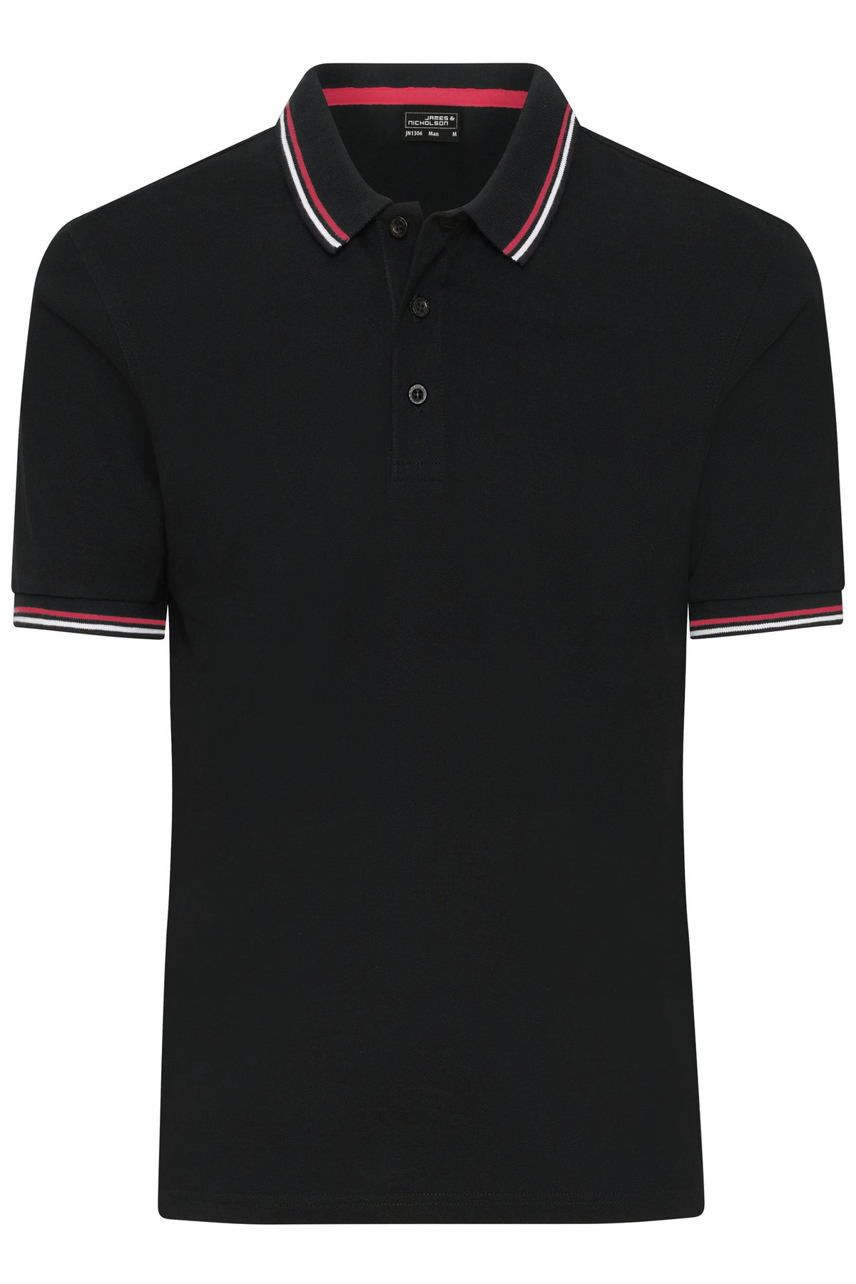 Men s Polo - Black/White/Red