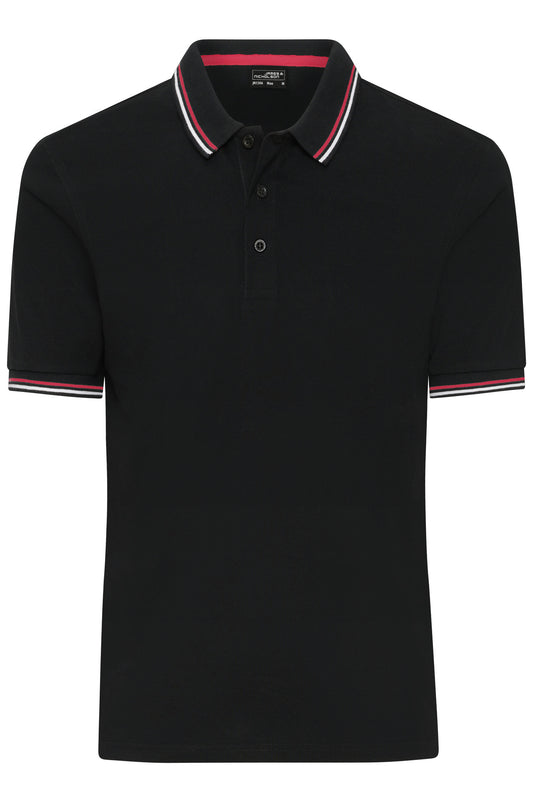 Men s Polo - Black/White/Red