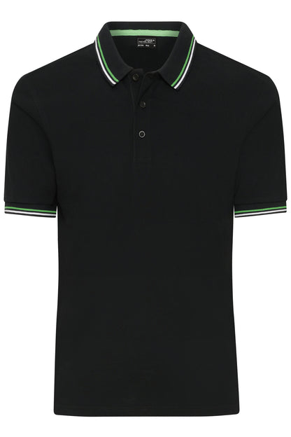 Men s Polo - Black/White/Limegreen