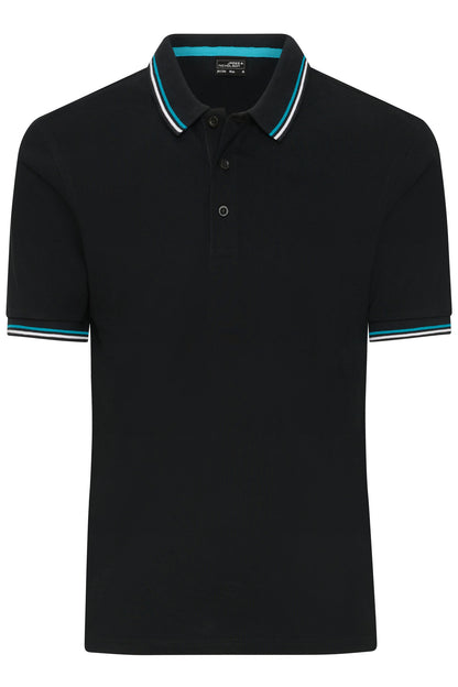 Men s Polo - Black/White/Turquoise