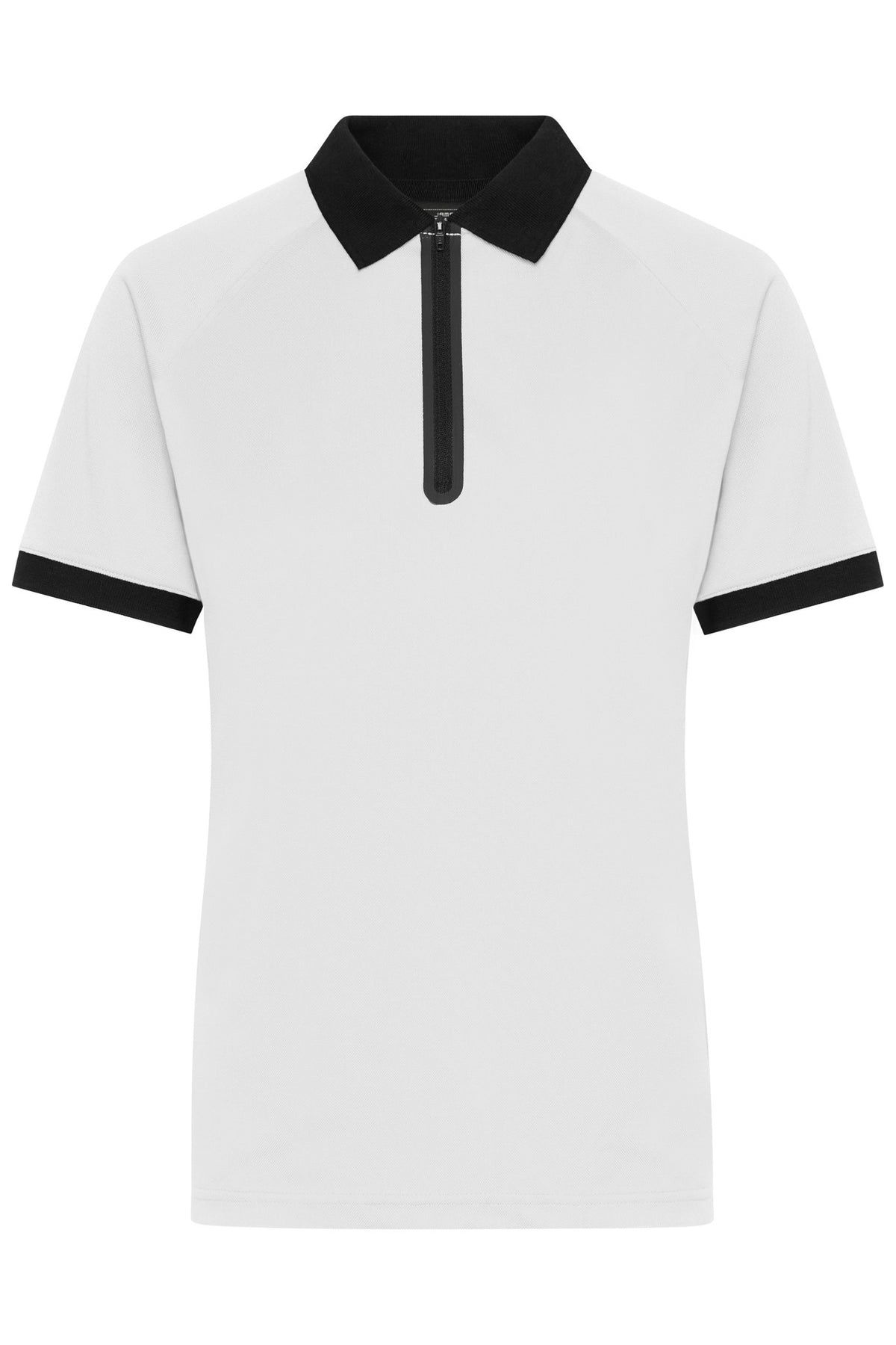 Ladies Zip-Polo - White/Black