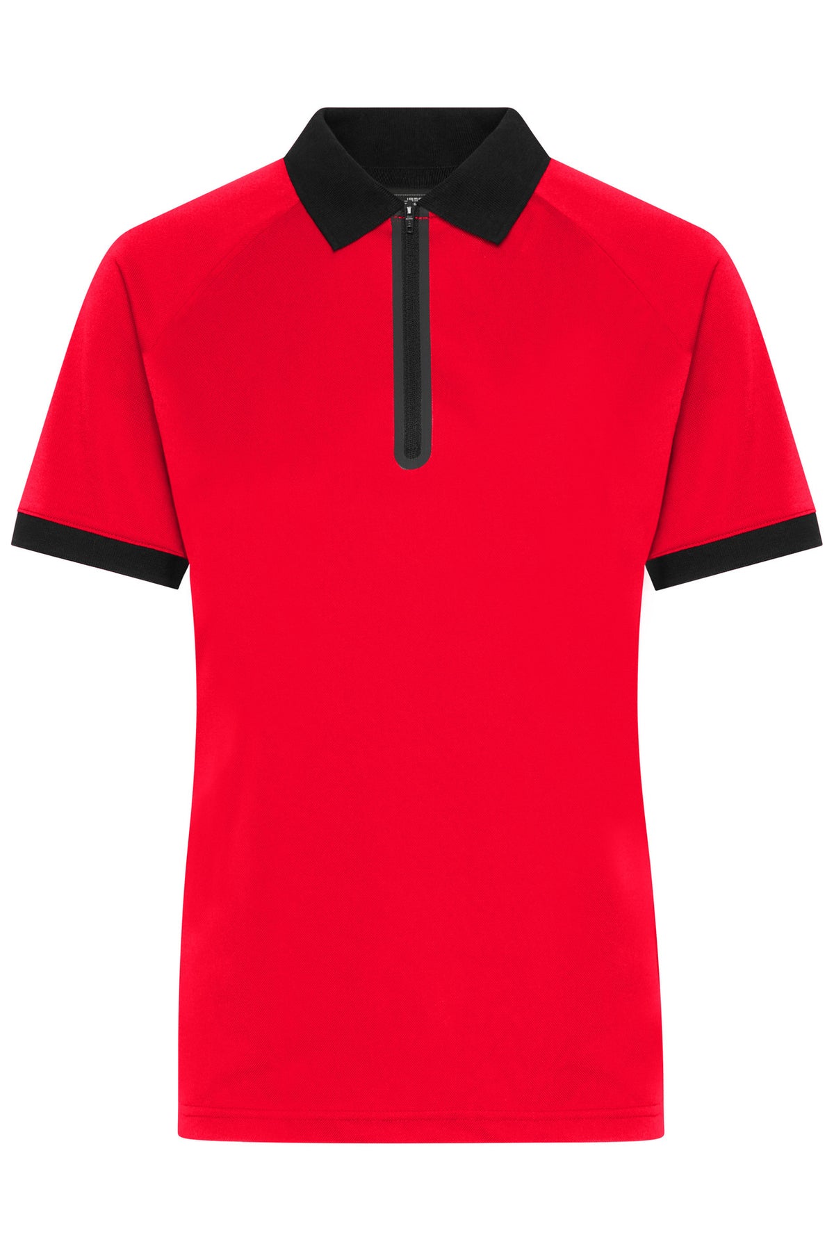 Ladies Zip-Polo - Light-red/Black