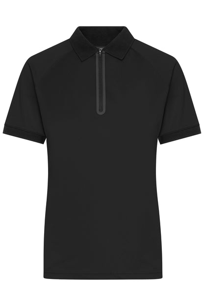 Ladies Zip-Polo - Black/Black