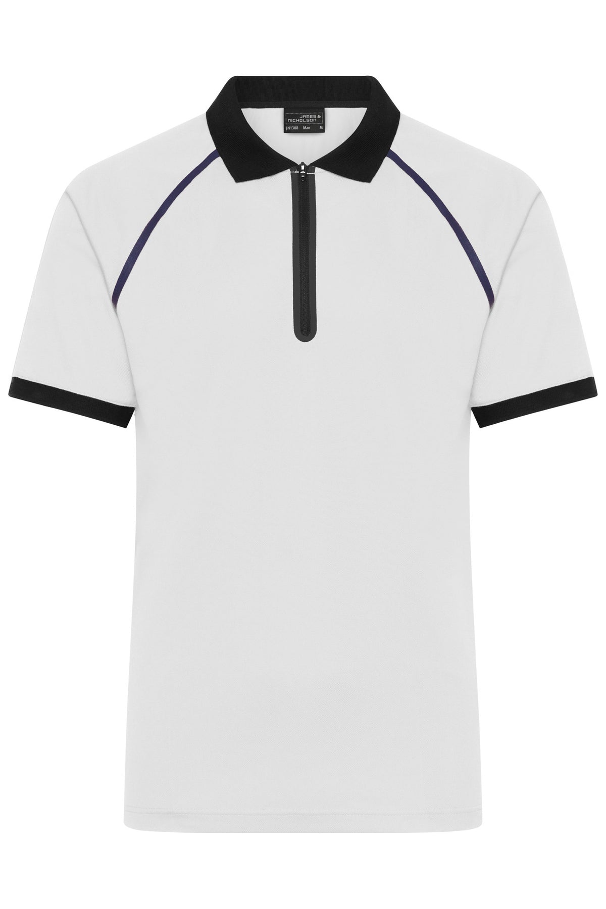 Men´s Zip-Polo - White/Black