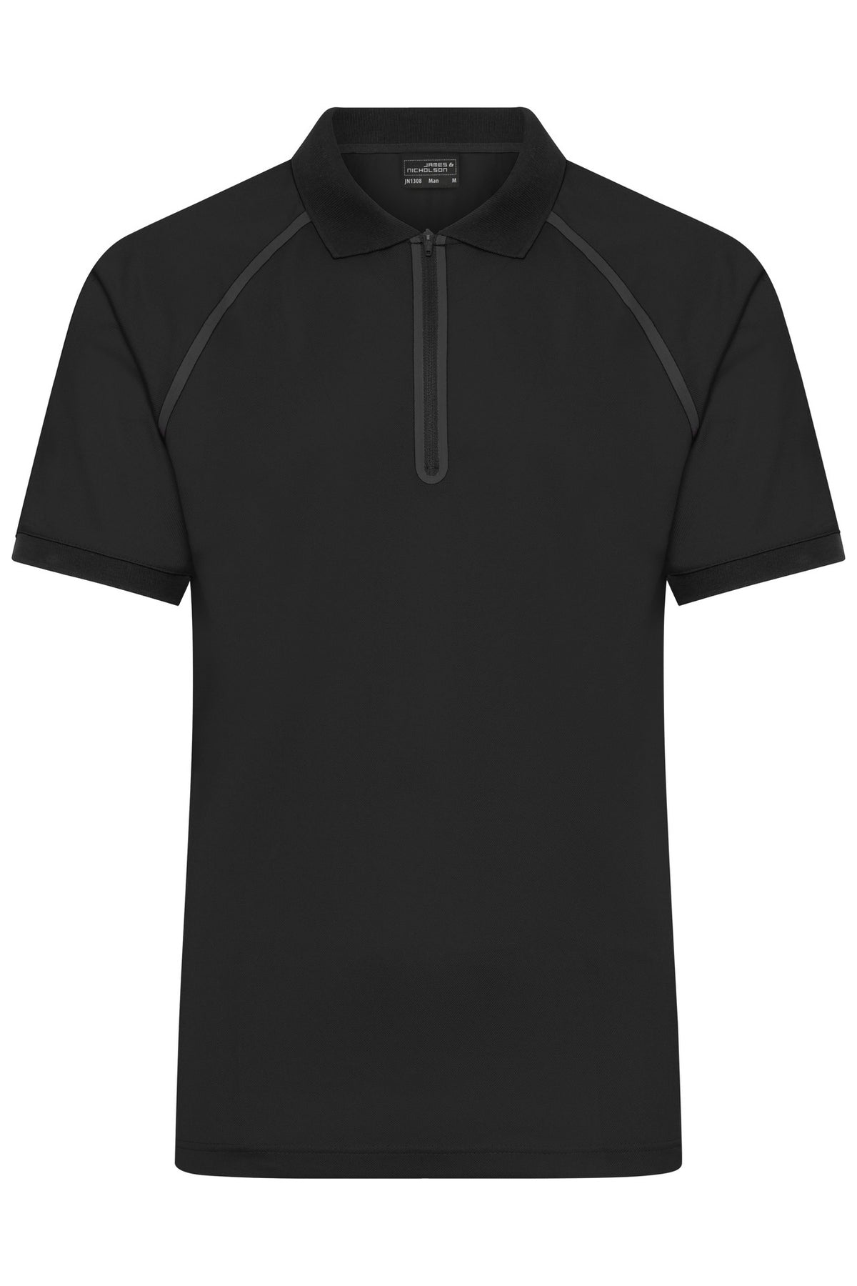 Men´s Zip-Polo - Black/Black