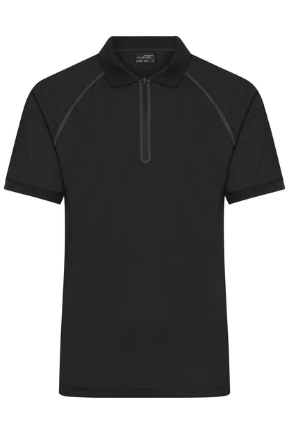 Men´s Zip-Polo - Black/Black