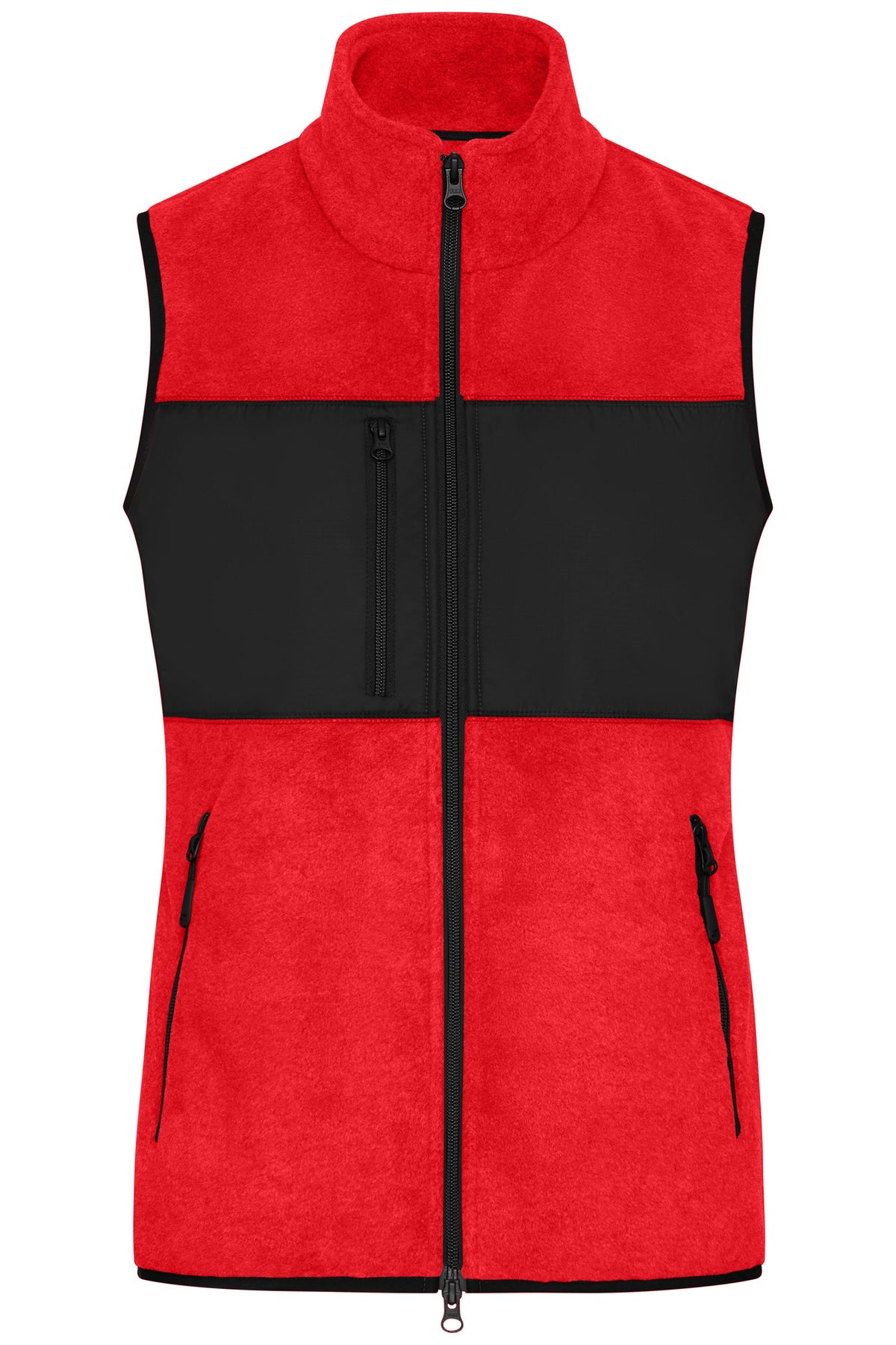 Ladies Fleece Vest - Red/Black