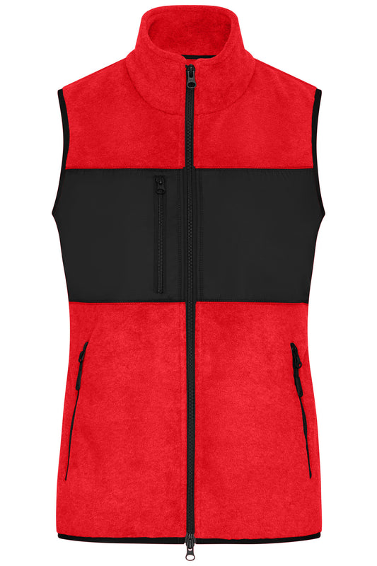 Ladies Fleece Vest - Red/Black