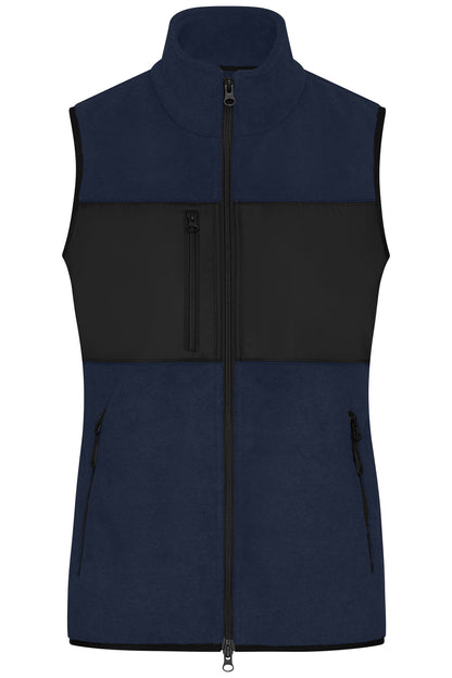 Ladies Fleece Vest - Navy/Black