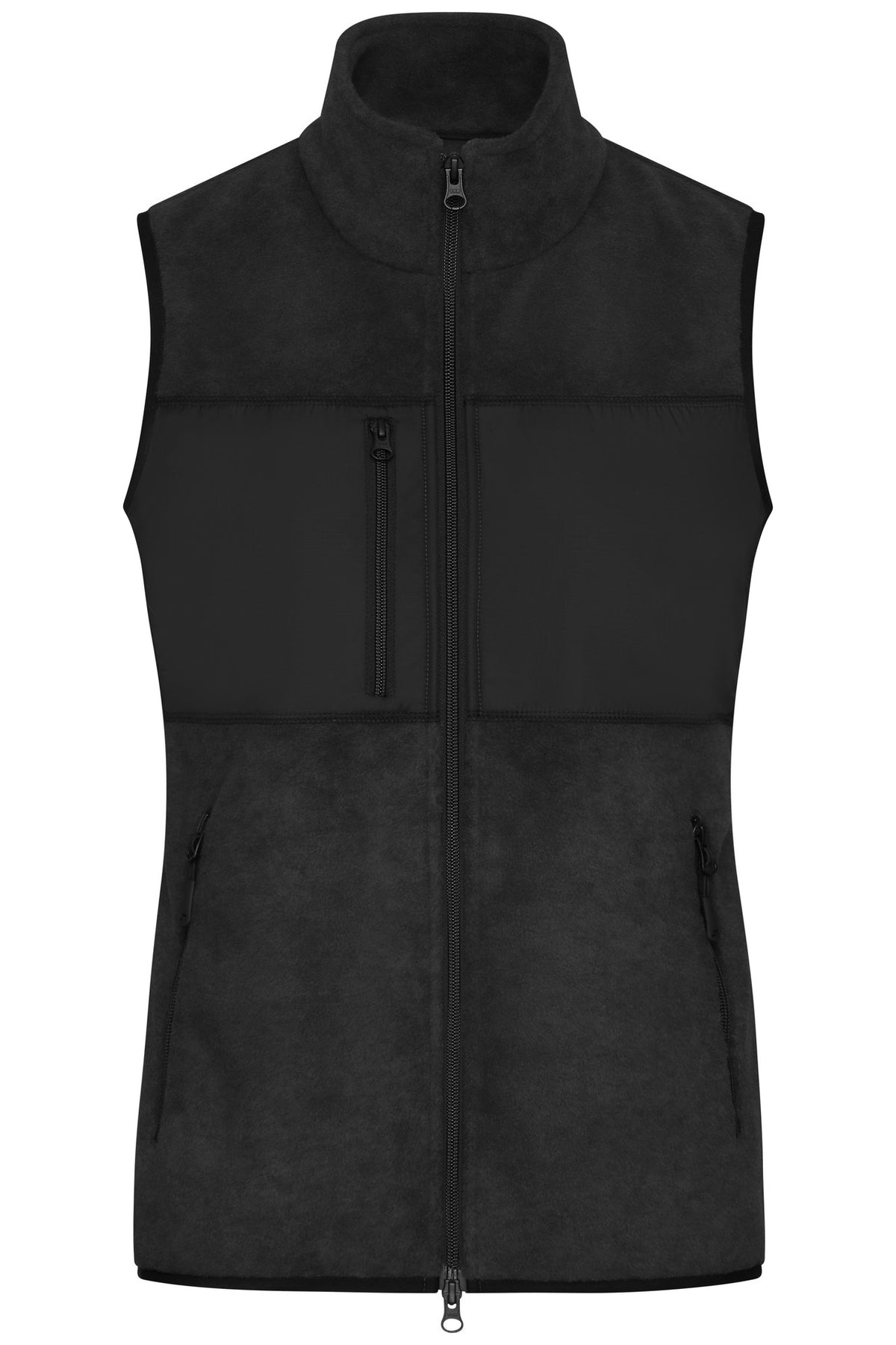 Ladies Fleece Vest - Black/Black