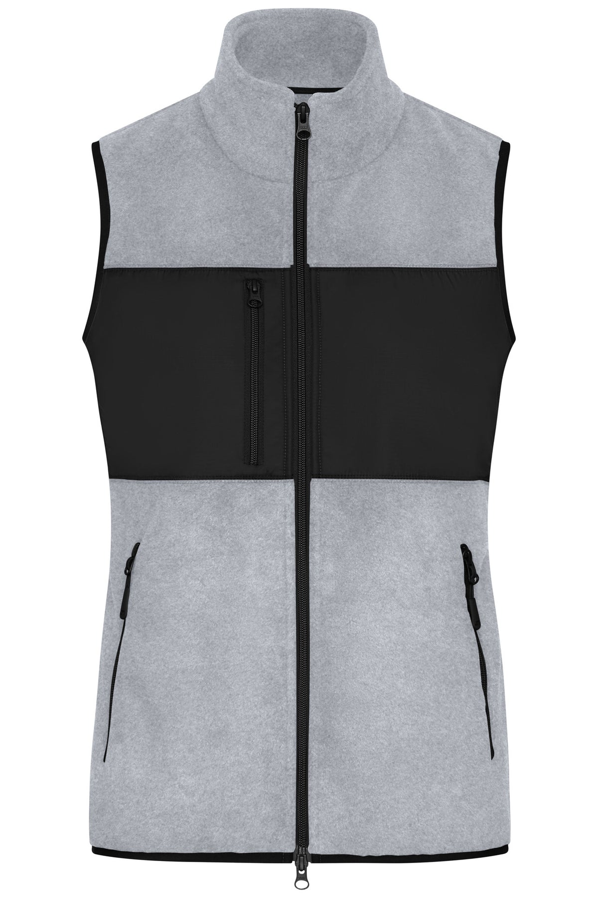 Ladies Fleece Vest - Light-melange/Black