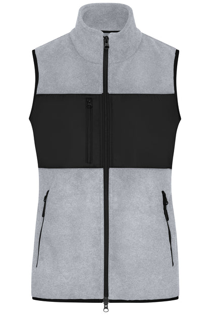 Ladies Fleece Vest - Light-melange/Black