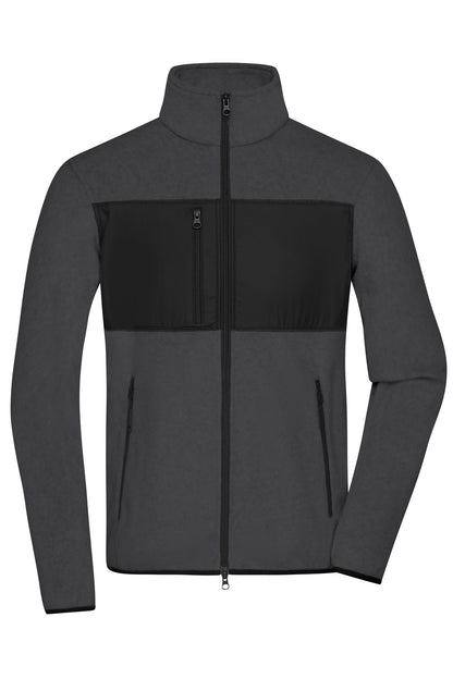 Men’s Fleece Jacket - Dark-melange/Black
