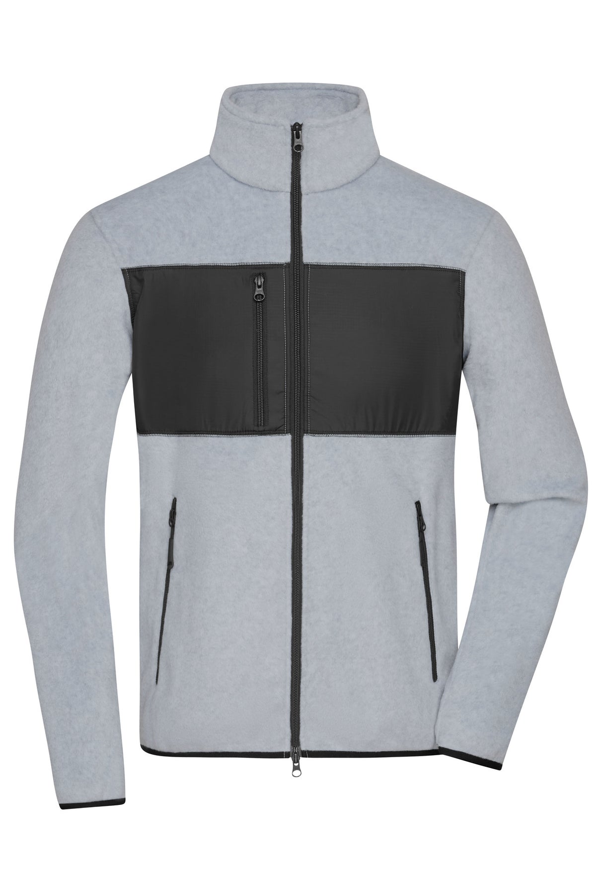 Men’s Fleece Jacket - Light-melange/Black