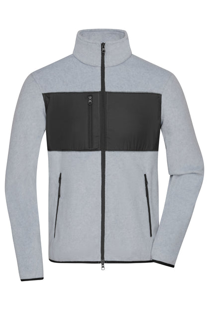 Men’s Fleece Jacket - Light-melange/Black