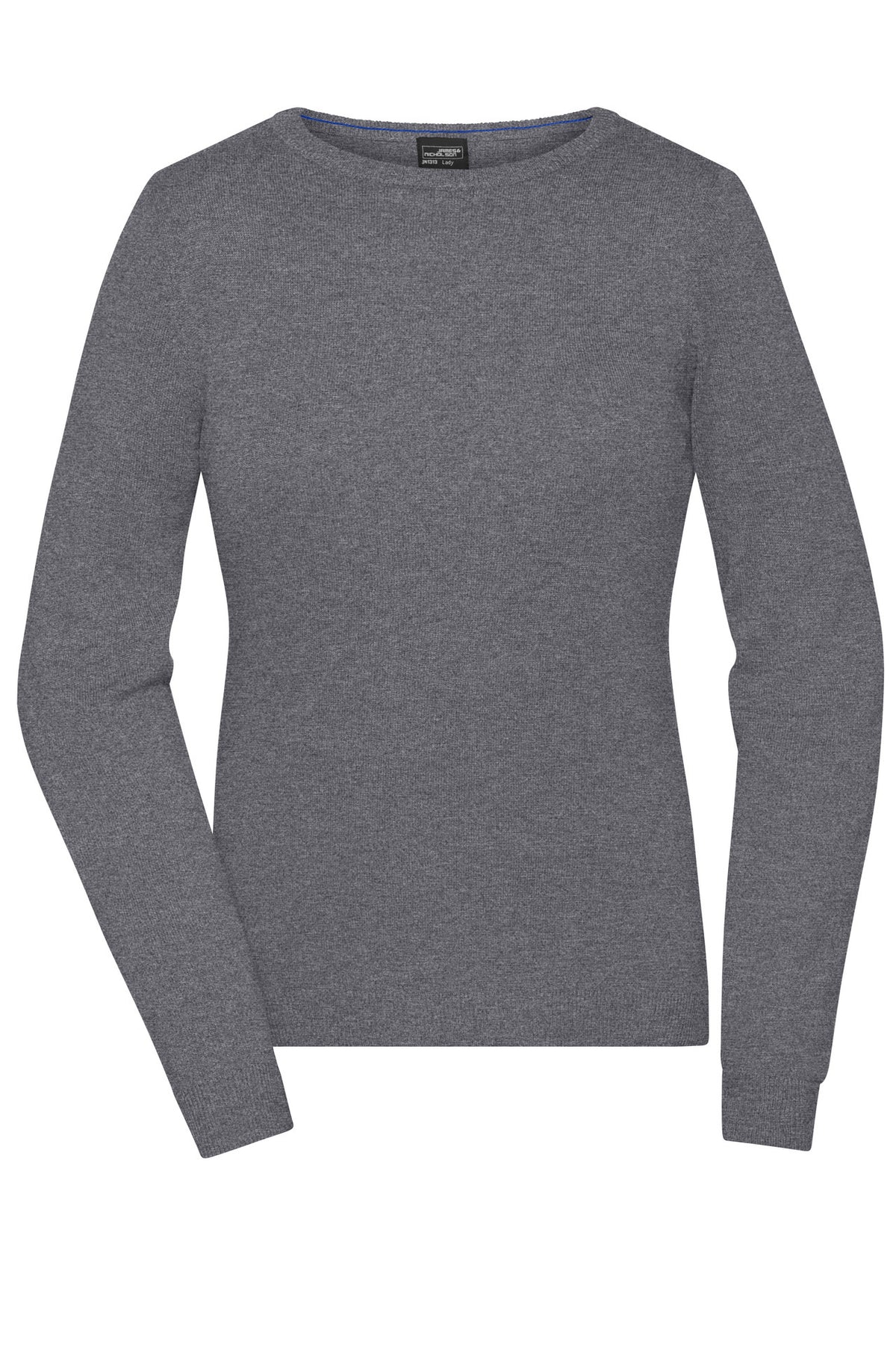 Ladies Round NeckPullover - Grey-Heather