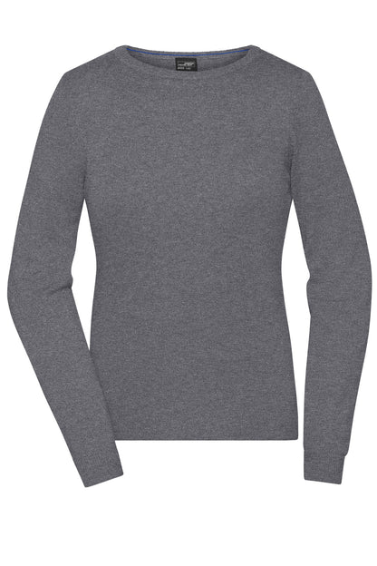 Ladies Round NeckPullover - Grey-Heather