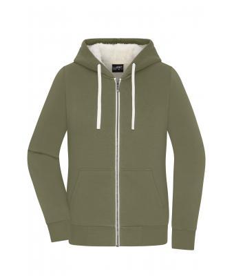 Ladies Doubleface Jacket - Olive/Natural