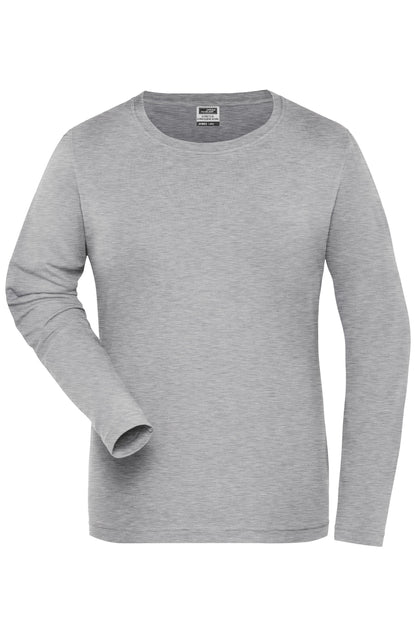 Ladies´ BIO Stretch Longsleeve - Grey-Heather