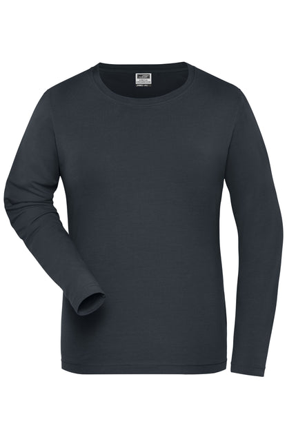 Ladies´ BIO Stretch Longsleeve - Carbon