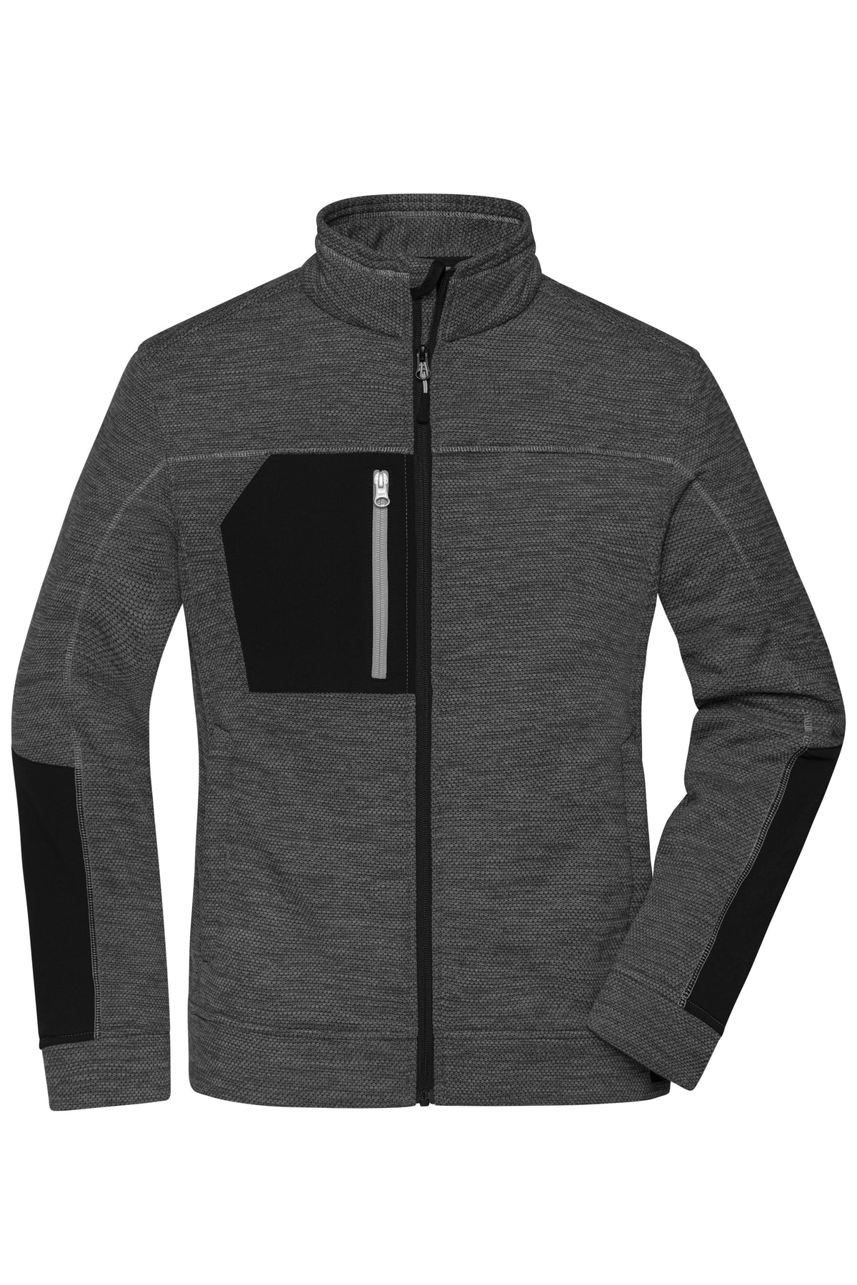 Ladies’ Structure Fleece Jacke - Black-melange/Black/Silver
