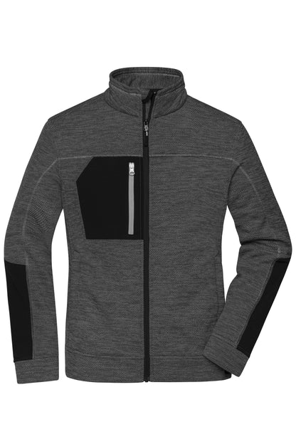 Ladies’ Structure Fleece Jacke - Black-melange/Black/Silver