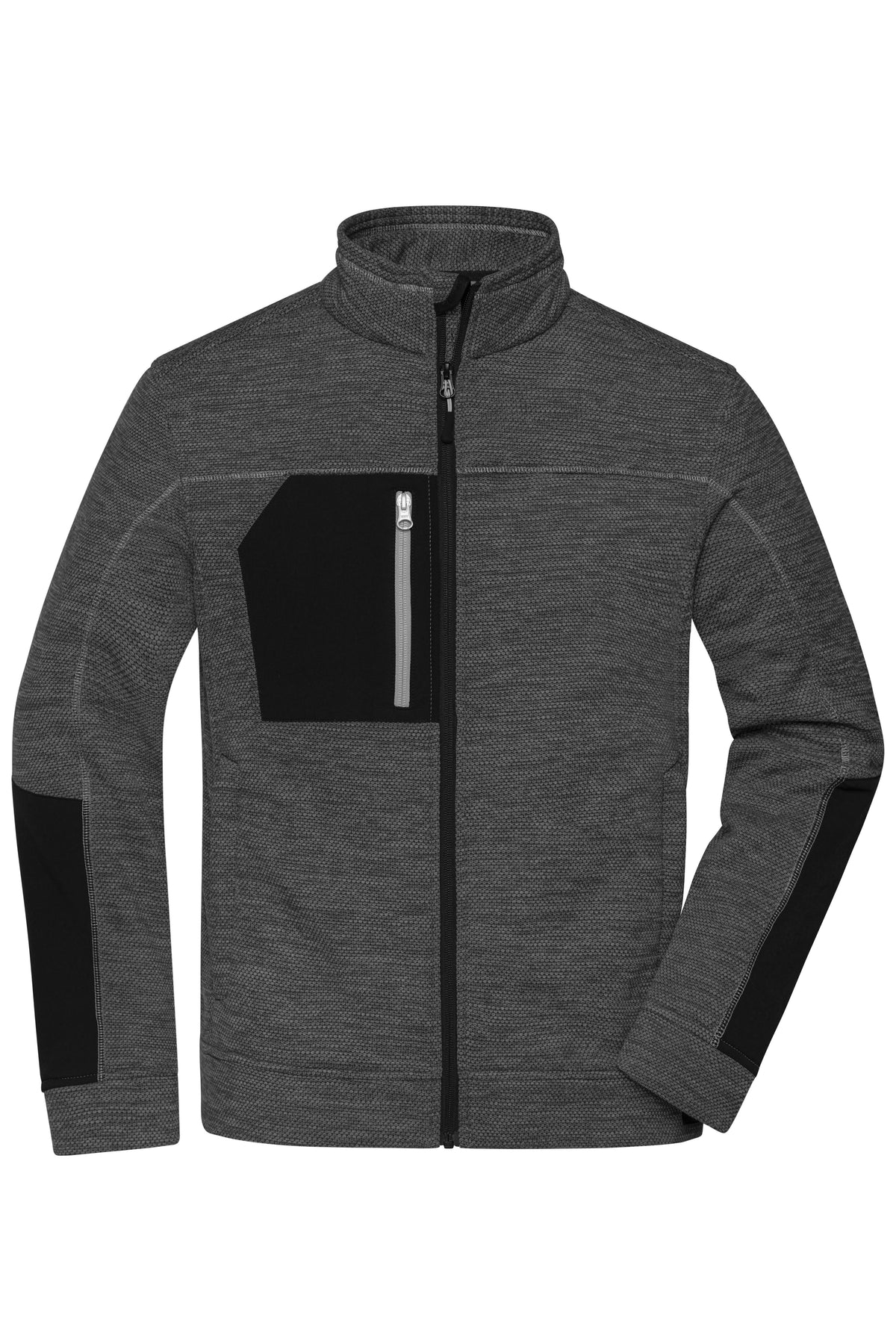 Men’s Structure Fleece Jacket - Black-melange/Black/Silver