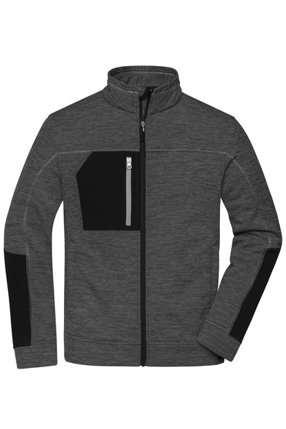 Men’s Structure Fleece Jacket - Black-melange/Black/Silver