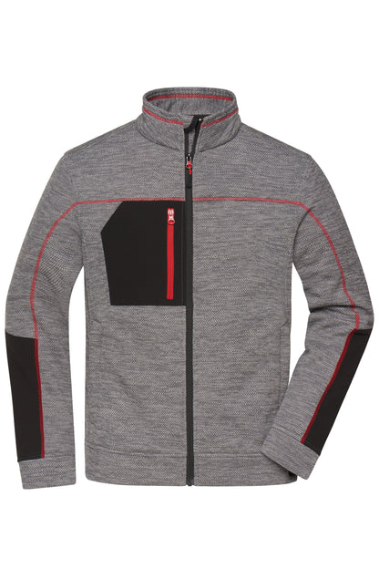 Men’s Structure Fleece Jacket - Carbon-melange/Black/Red