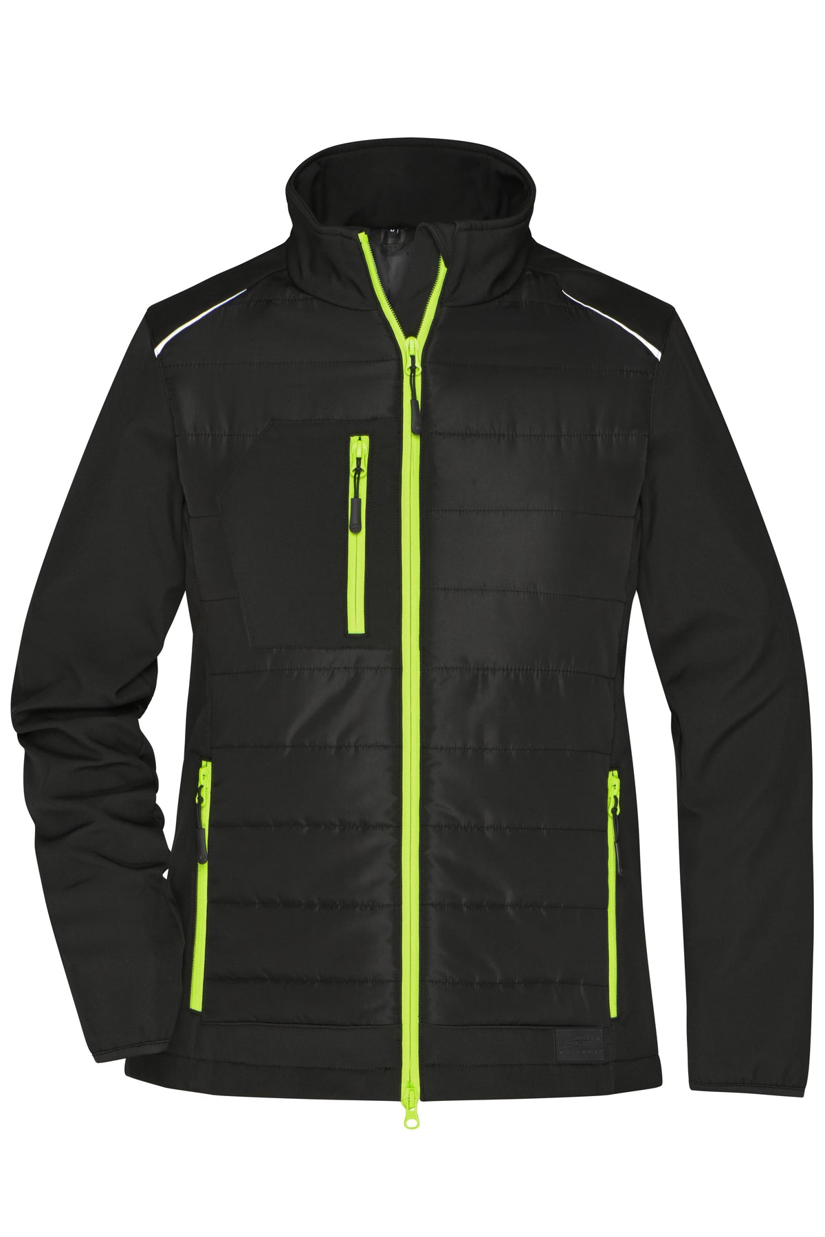 Ladies’ Hybrid Jacket - Black/neon-yellow