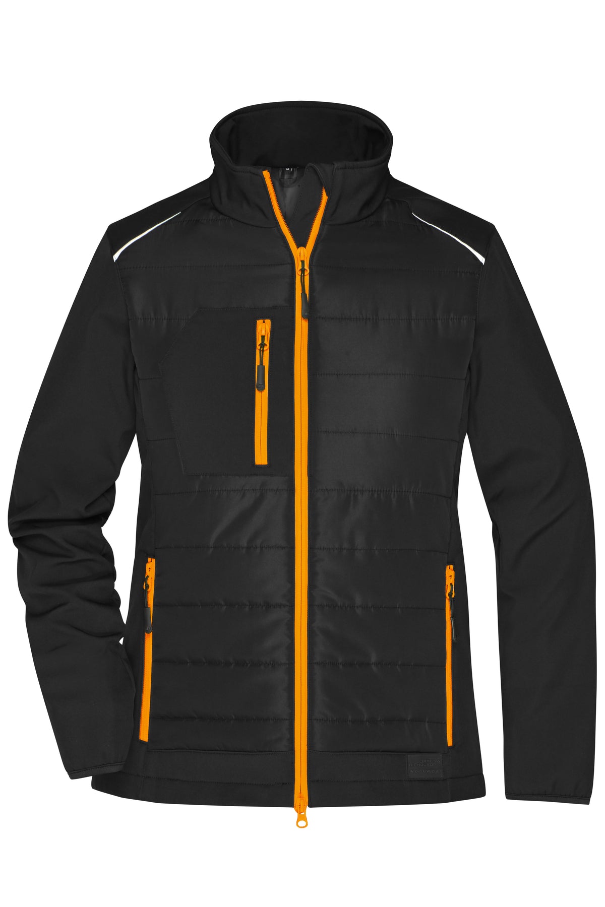 Ladies’ Hybrid Jacket - Black/neon-orange