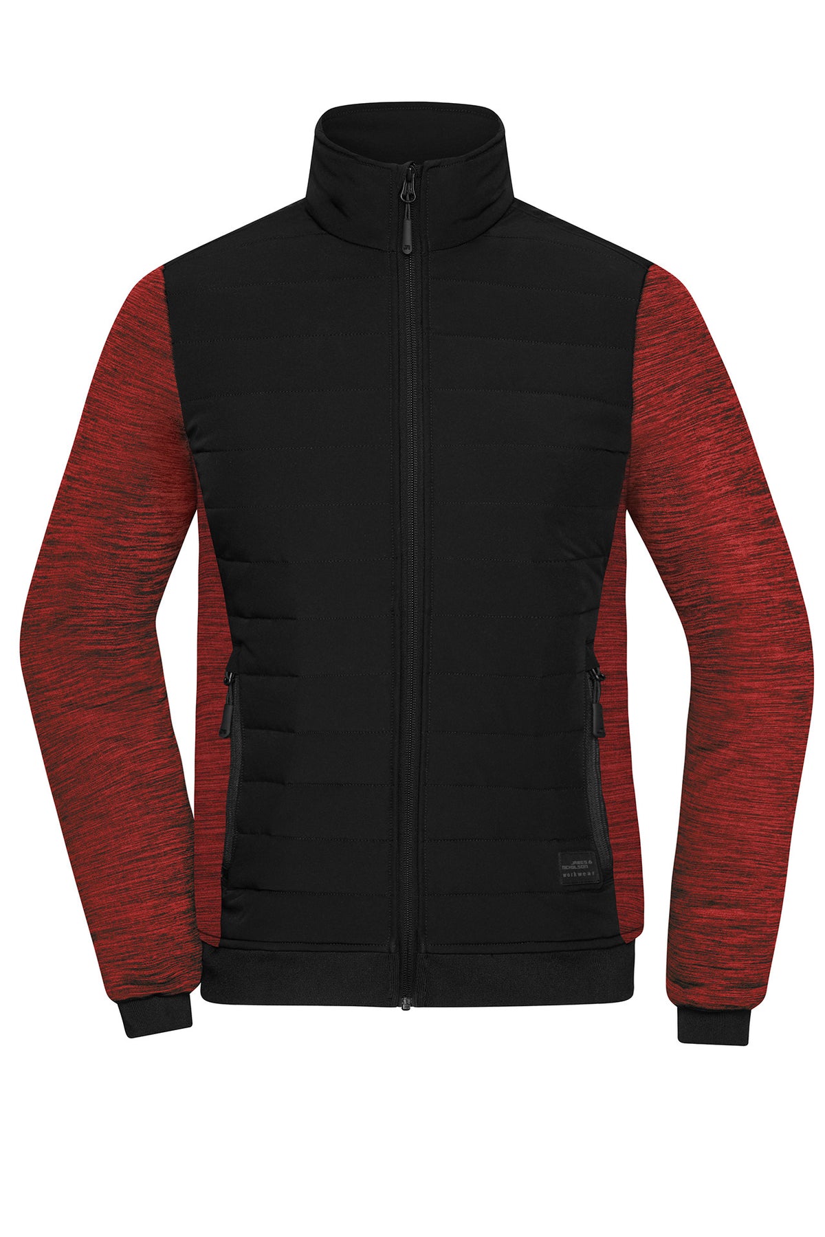 Ladies´ Padded Hybrid Jacket - Black/Red-melange