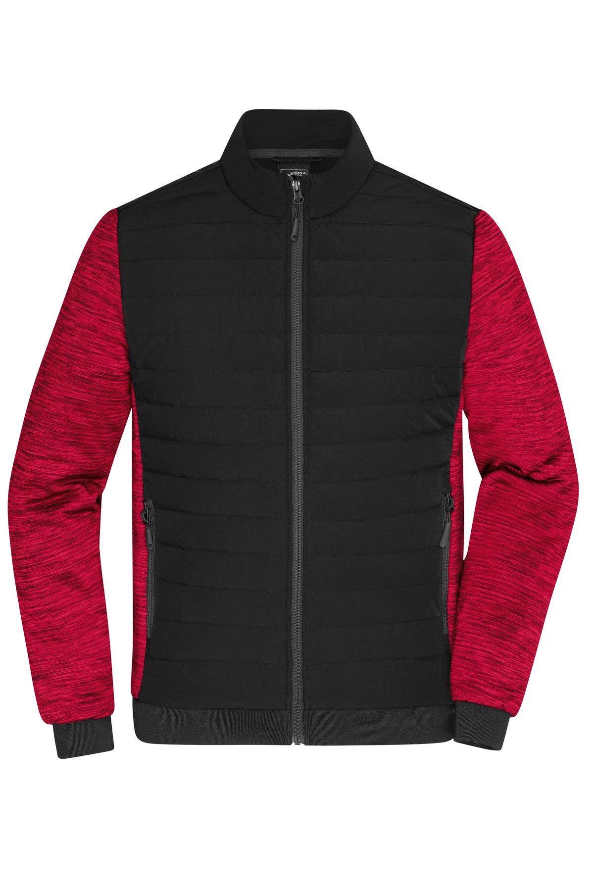Men´s Padded Hybrid Jacket - Black/Red-melange