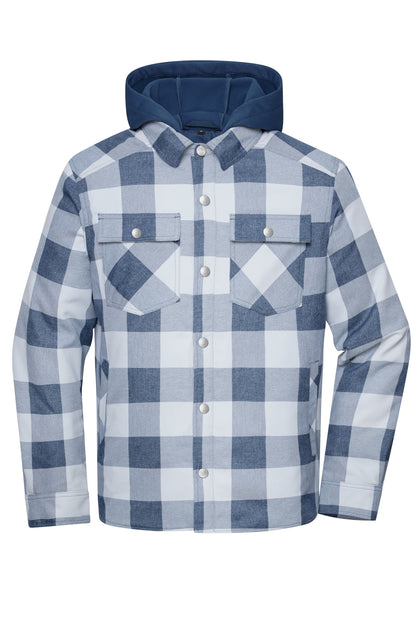 Workwear Check Shirt Jacket - Deep-blue/foggy-grey