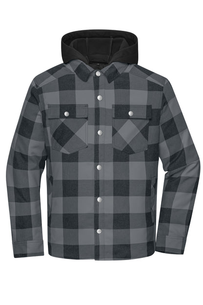 Workwear Check Shirt Jacket - Black/Metal-grey