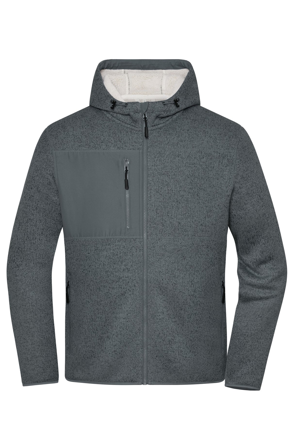 Workwear Knitted Fleece Jacket - Metal-grey-melange/nature