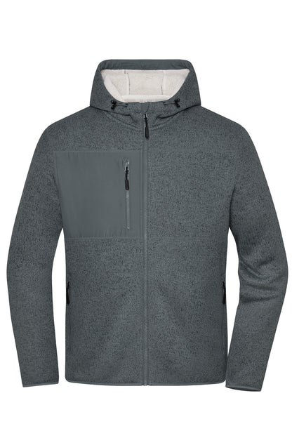 Workwear Knitted Fleece Jacket - Metal-grey-melange/nature