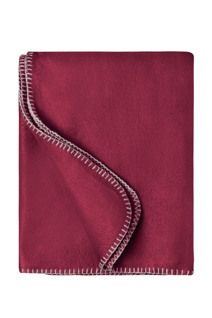 Fleece Blanket - Bordeaux/Natural